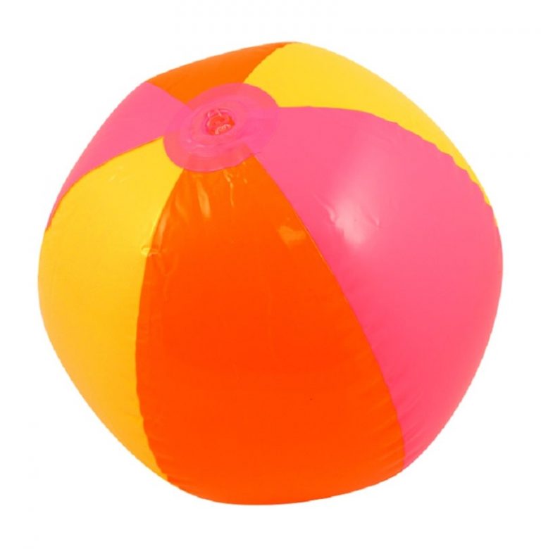 Pink, Yellow and Red Traditional Beach Ball 40cm Inflatable Toy World