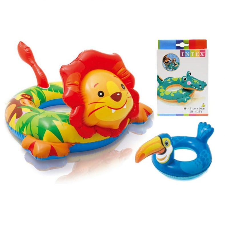 Inflatable Kids Animal Swim Rings with Head 3 Types Available