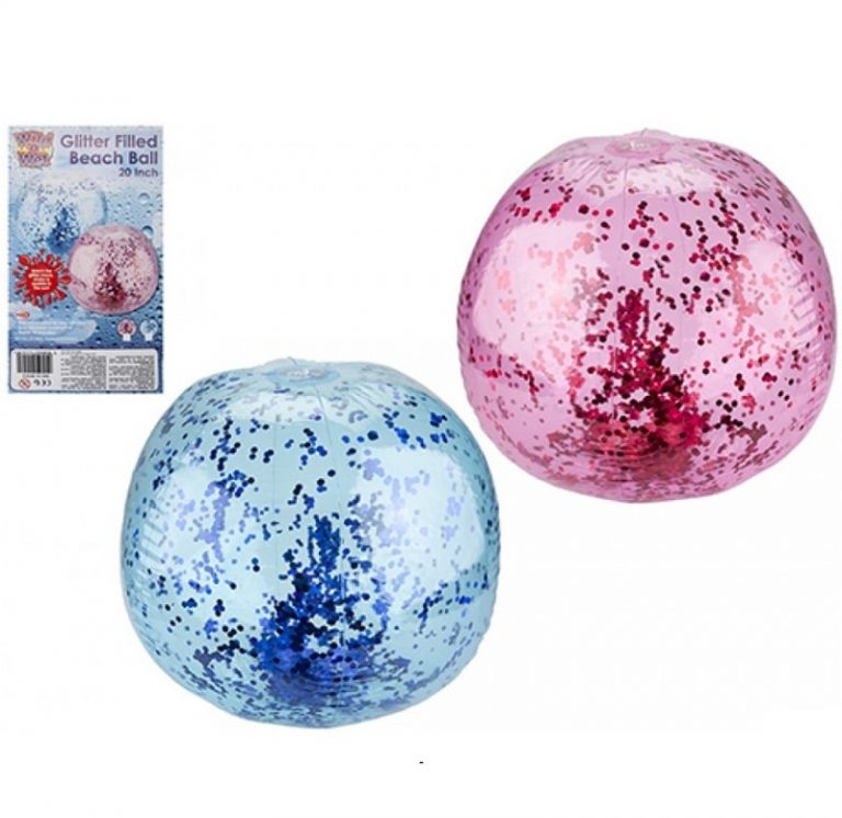 Clear Confetti Filled Beach Ball 50cm Inflatable Toy World