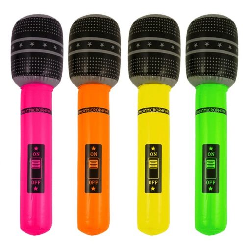 Inflatable Small Neon Microphone - 25cm