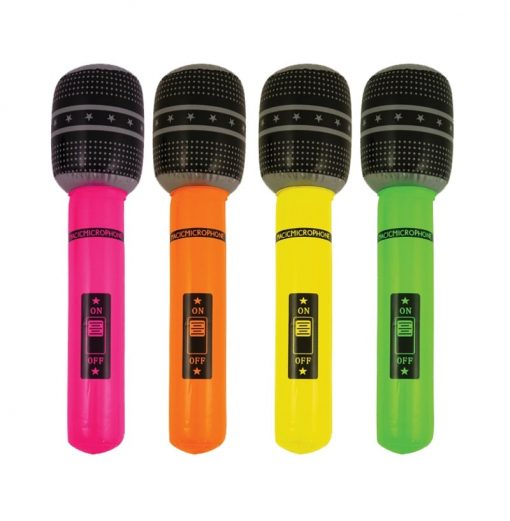 Inflatable Neon Microphone - 40cm