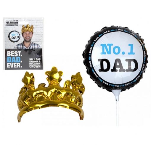Inflatable No. 1 Dad Balloon and Crown