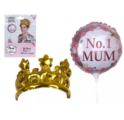 Inflatable No. 1 Mum Balloon and Crown