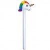 Inflatable Unicorn Stick with Rainbow Mane - 110cm