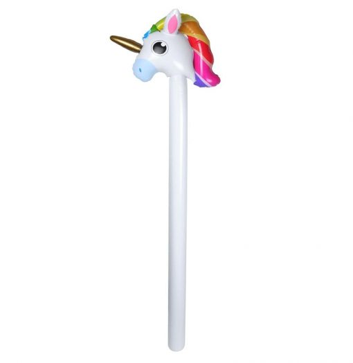 Inflatable White Unicorn Stick - 110cm
