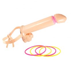 Inflatable Strap On Willy Throw Game with Hoops - 35cm