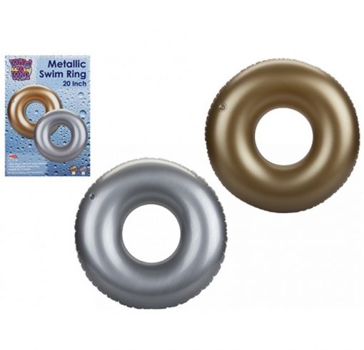 Inflatable Swim Ring - Gold or Silver - 50cm