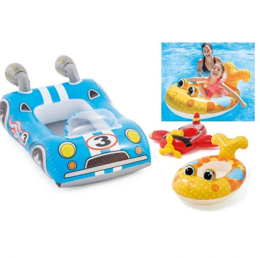 Inflatable Kids Pool Floats - Mix of 3 - Car, Fish, Plane