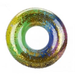 Rainbow Glitter Filled Swim Ring - 50cm