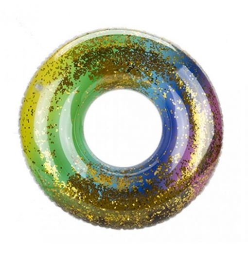 Rainbow Glitter Filled Swim Ring - 50cm