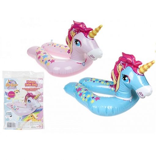 Inflatable Unicorn Split Ring Swim Ring - 2 Colours - 55cm