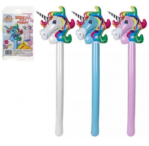 Inflatable Unicorn Stick - 3 Colours Available - 105cm