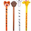 Inflatable Jungle Animal Sticks - Tiger, Zebra, Monkey or Giraffe - 118cm