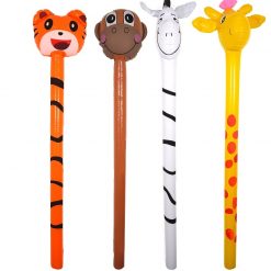 Inflatable Jungle Animal Sticks - Tiger, Zebra, Monkey or Giraffe - 118cm