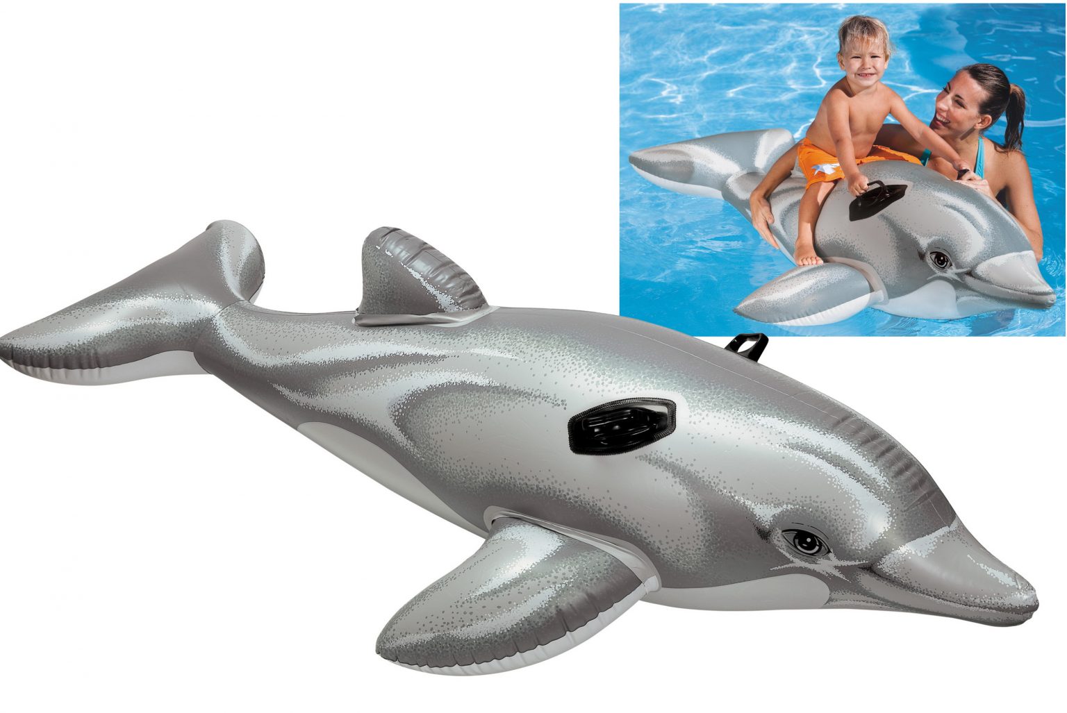 Lil' Dolphin Ride On 69" x 26" In Shelf Box Inflatable Toy World